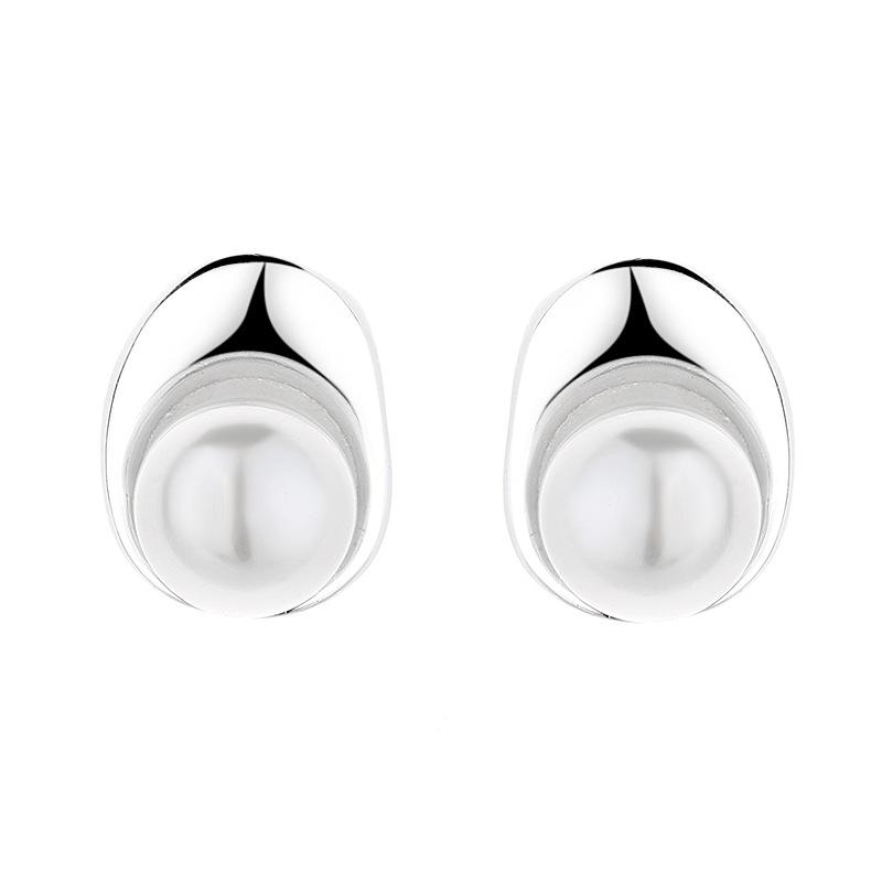 Cercei noi geometrici cu perle, de formă specială, pentru femei, versatili, cu design de nișă, cercei în stil INS