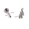 G23 Titanium Snake-Shape Lip & Ear Stud Set: Small T-Shape Pin with Curved Snake Design