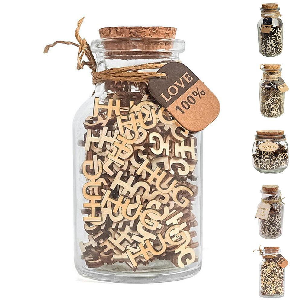 

Jar of Facks Деревянный вырез в виде буквы «Объятие в бутылке» Подарки для друзей