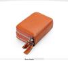 Anti-Magnetic RFID Cowhide Accordion Card & Coin Holder - Korean Style