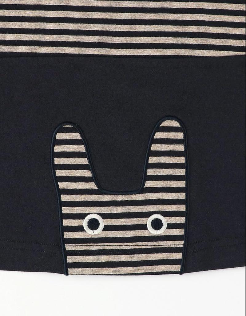 Wacoal Relax Sleep Atsuko Matano Long Sleeve Round Cotton Rabbit Sizes BL and L & Women's Dress, Neck, 100% Jersey, Print, (HNX513)