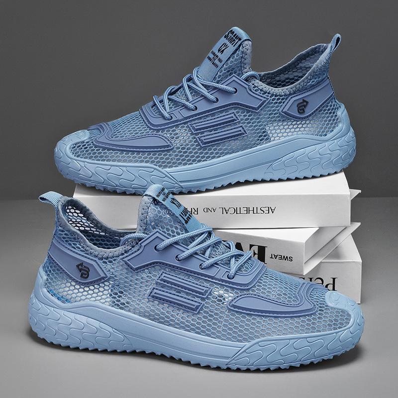 Fashion 2025 new summer hollow mesh casual shoes, comfortable and breathable, suitable for daily wear and running sports men's shoes