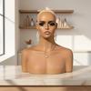Mannequin Head with Shoulders Skin-Tone Female Bust Shape Extended Neck