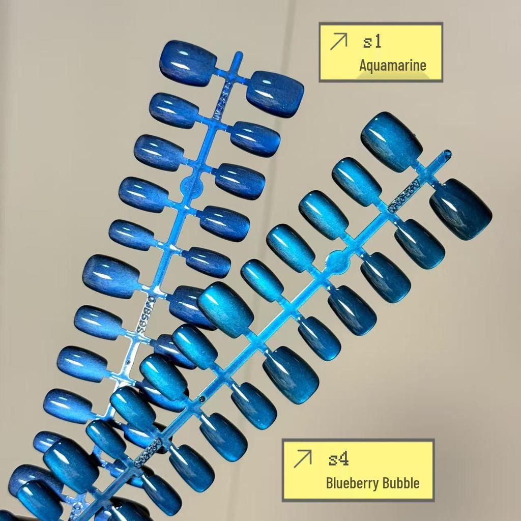 Summer Flash Cat Eye Wearable Nails: High-End Whitening Nail Art Strips Collection