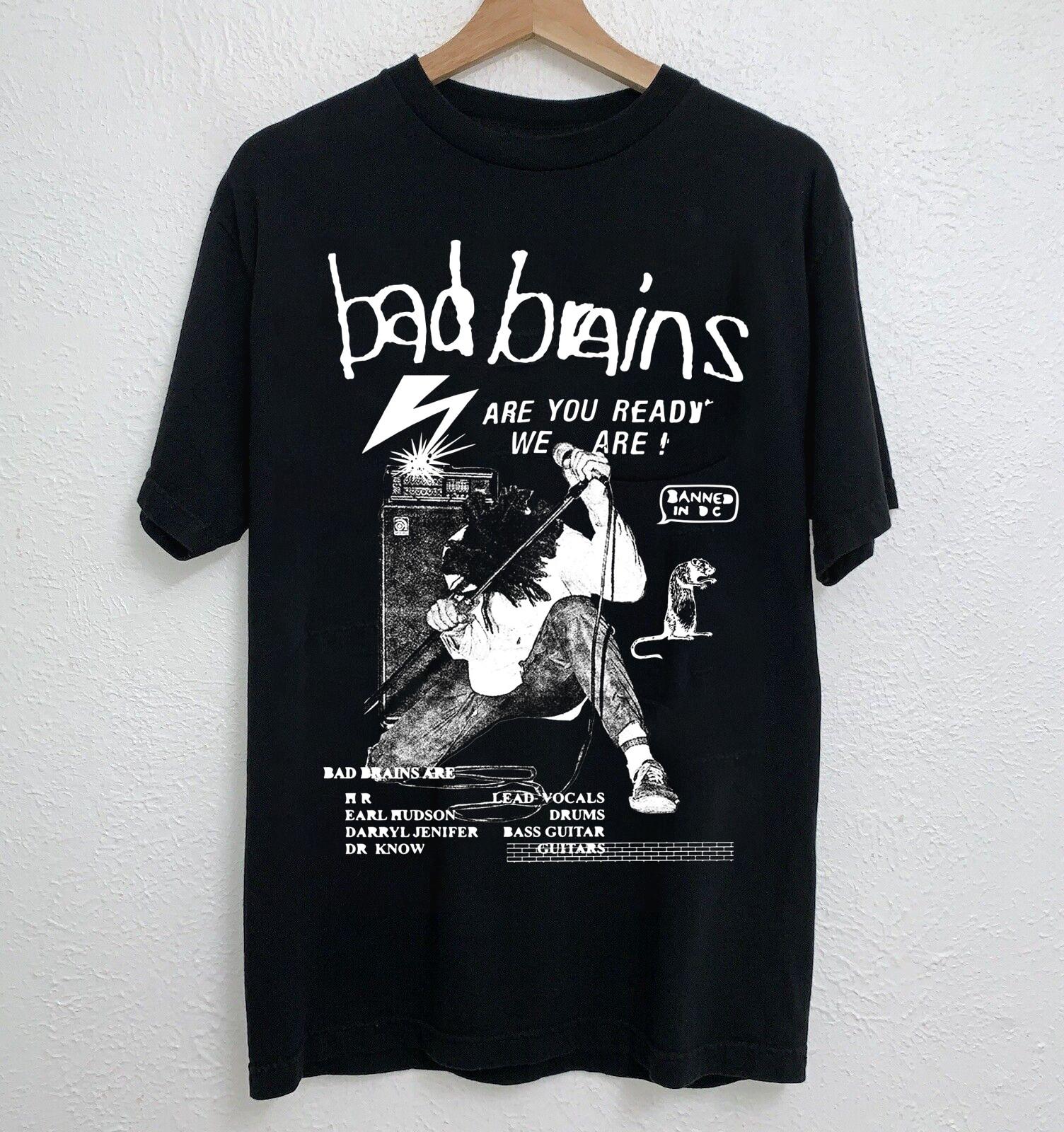 NEW Classic Bad Brains Band Short Sleeve Black All Size Shirt HE06 S