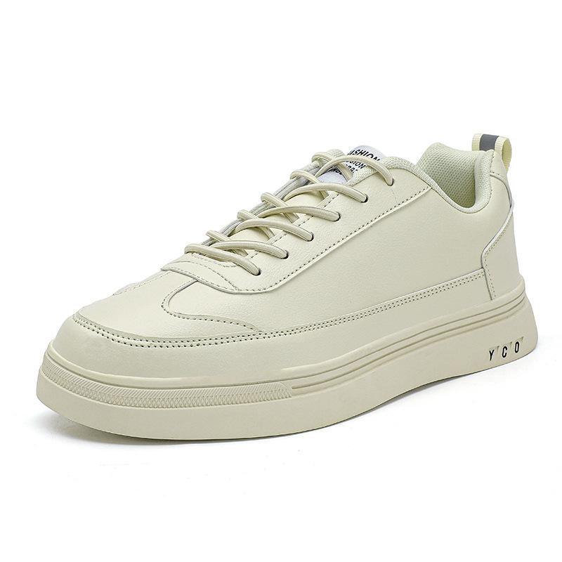 Large size men's shoes summer casual flat white shoes new breathable low top thick baseplate shoes youth fashion trendy shoes