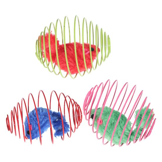 Durable Attractive Portable Cat Toy Pet Spring Simulation Mouse Accessories
