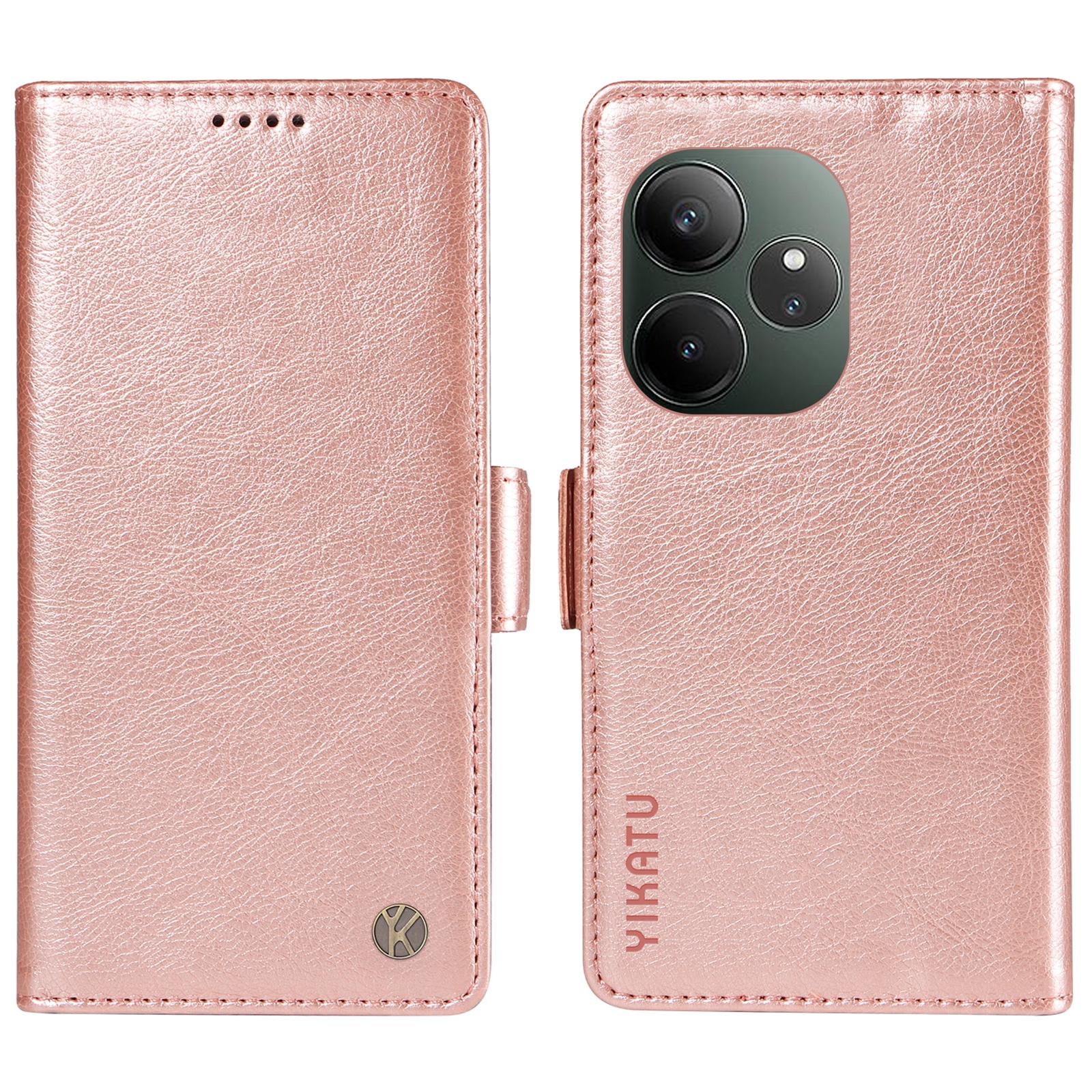 

YIKATU YK-007 For Realme GT 6 5G Case Litchi Grain Leather Phone Cover Magnetic Clasps Full Protection B