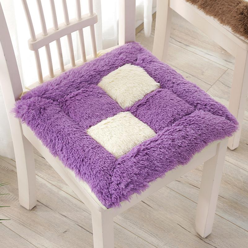 Fortykket Stol Krakk Pute Sittepute på Gulvet Student Ni-ruters Stolpute Plysj Rumpepute Kontor Langvarig Sittepute