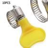 Stainless Steel Hose Clips with Plastic Handle Set of 10 Adjustable Worm Drive