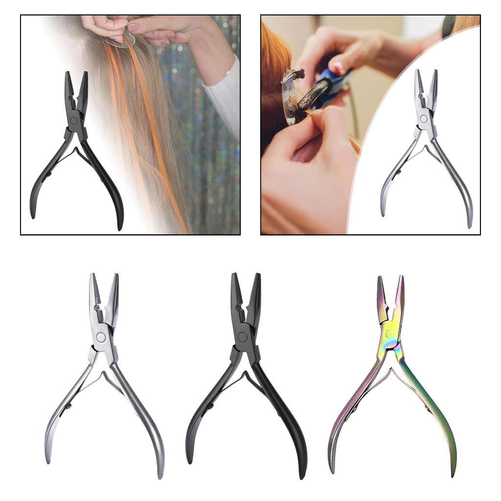 Hair Extension Pliers Clamping Tool Multi Functional Stainless Steel Hair Extension Tool Beads Closer Tool for Beauty Salon