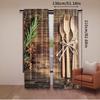 2Pcs Kitchen Curtains Chopping Board Tableware Theme Curtains Arts Theme Curtain Apply To Kitchen Restaurant Cafe