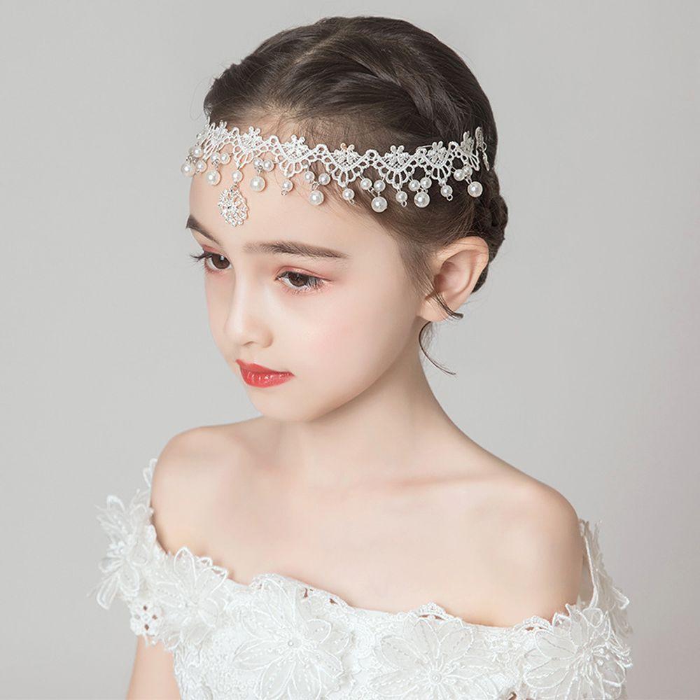 Gift Pearl Pendant Lovely Sweet Dress Accessories Hairpin Forehead Headchain Children's Headdress