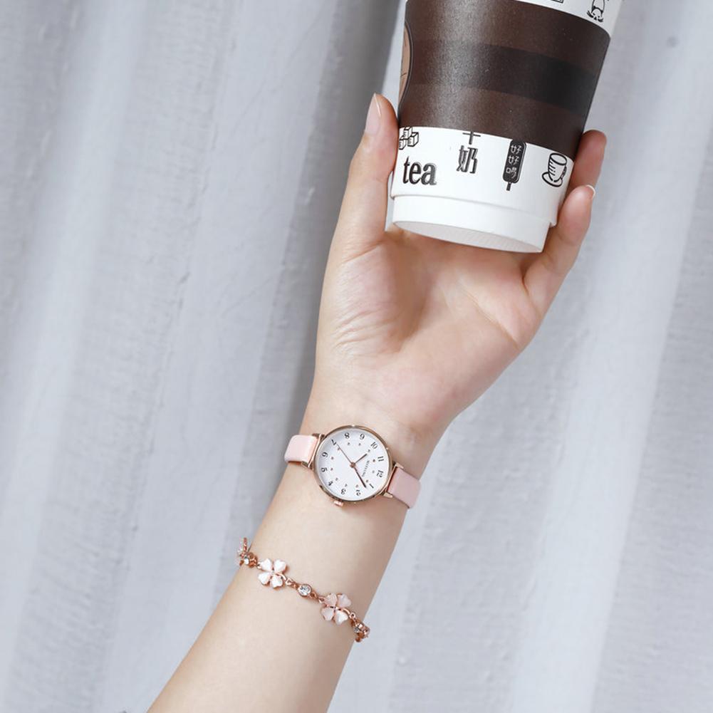 Digitale Damenuhr Leuchtend Mit Einfachem Vintage Mattem Lederarmband Mädchen Minimalistisch Lässig Quarz Armbanduhr