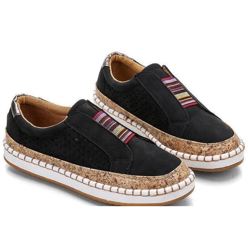 Large Size Women's Shoes Flat Bottom Color Matching Loafers Women's Platform Casual Shoes Sports Style One Pedal Single Shoes Women