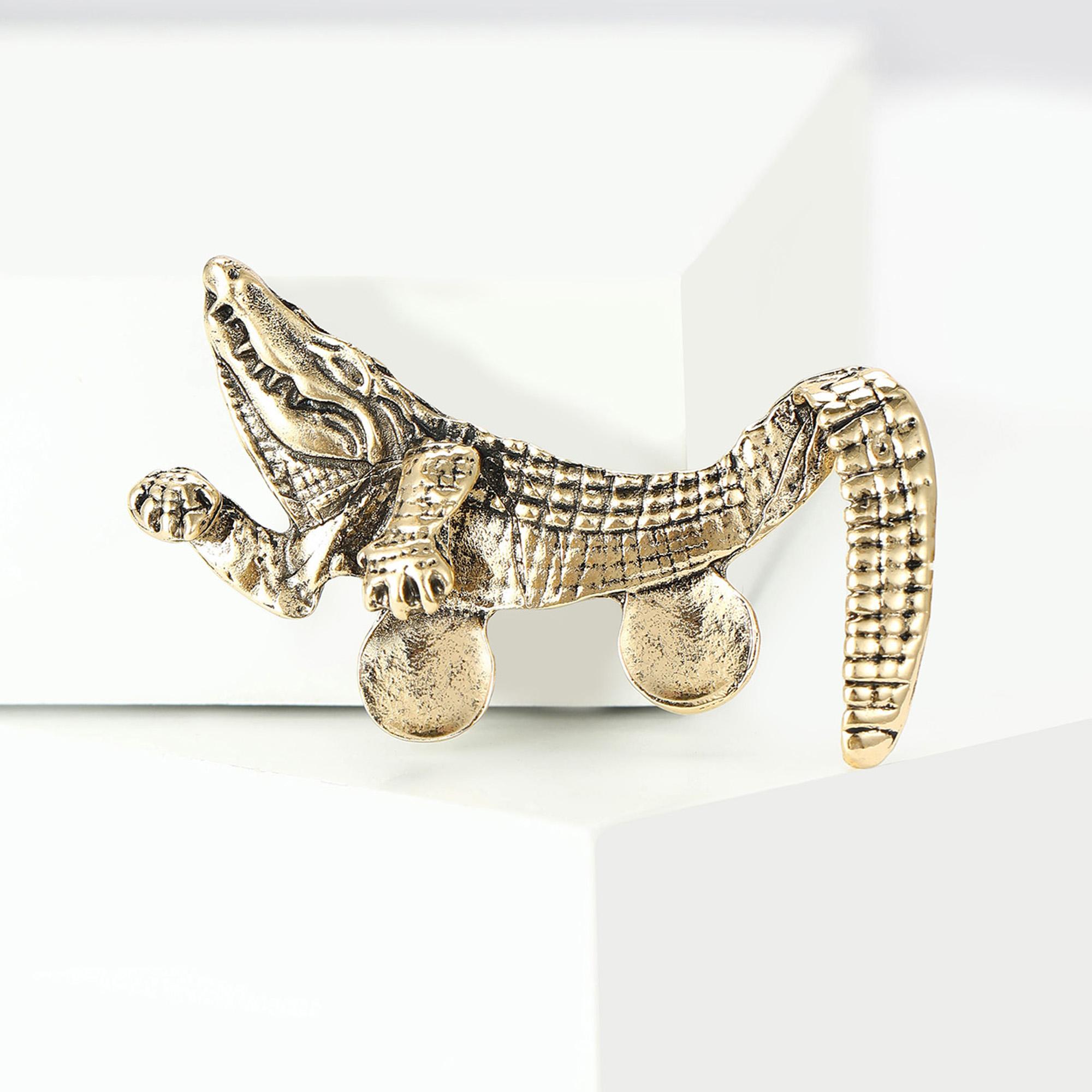 

Vintage Crocodile Collar Pins for Women Unisex Animal Brooches Friend Event Party New Gifts Jewelry Decoration Accessories