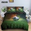 3D Boys Teens Football Comforter Cover Set Queen Size Soccer Ball Duvet Cover Polyester Bedding Set 2/3pcs Soft Twin Quilt Cover