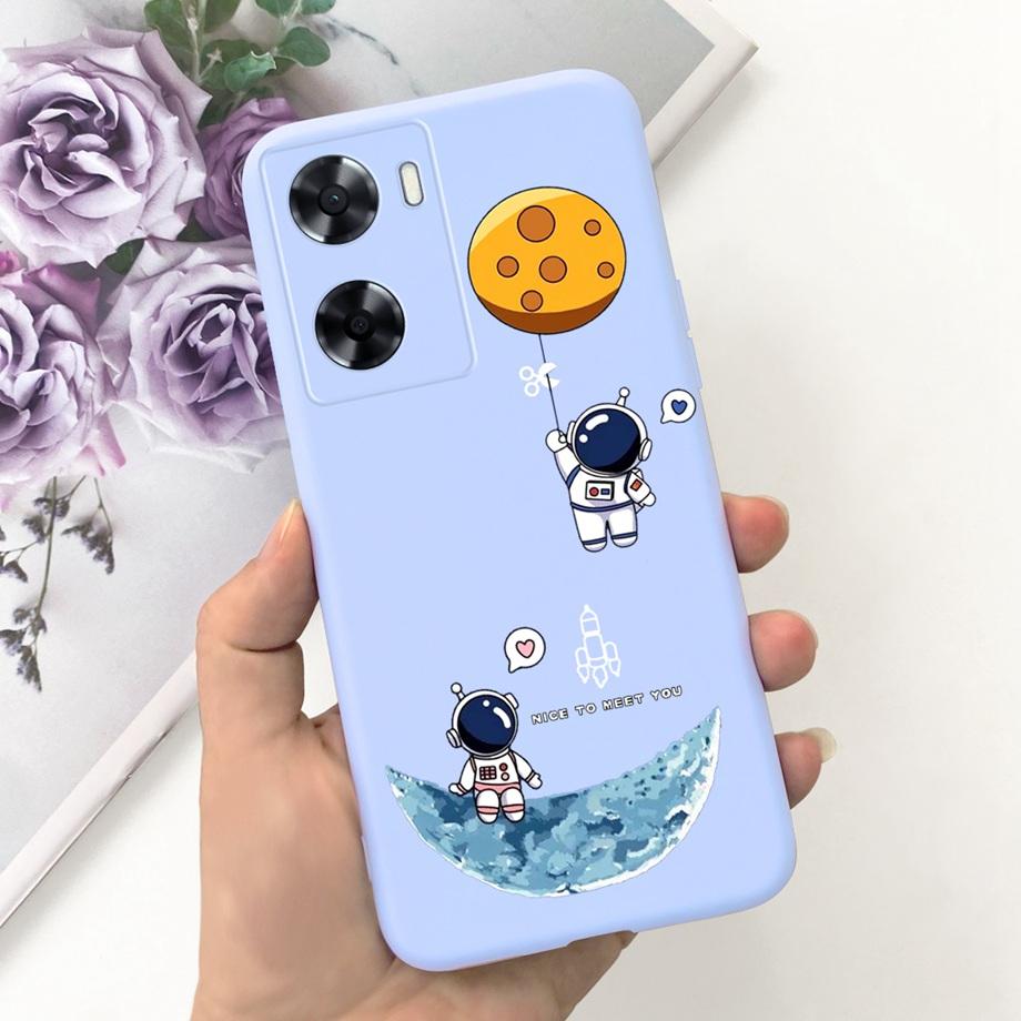 Für OPPO A57 4G CPH2387 Hülle Für OPPO A77 4G A77s A57s A57e Handyhülle Weiches Flüssigsilikon TPU Hülle Für OppoA57 Astronauten Tasche
