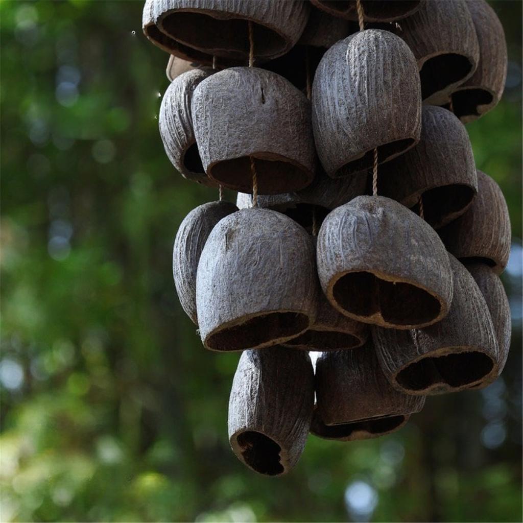 Campanello a Mano Naturale con Guscio di Frutta Guarigione del Suono Campanelli a Vento da Esterno Meditazione Yoga Campanello Spirituale Strumento a Percussione