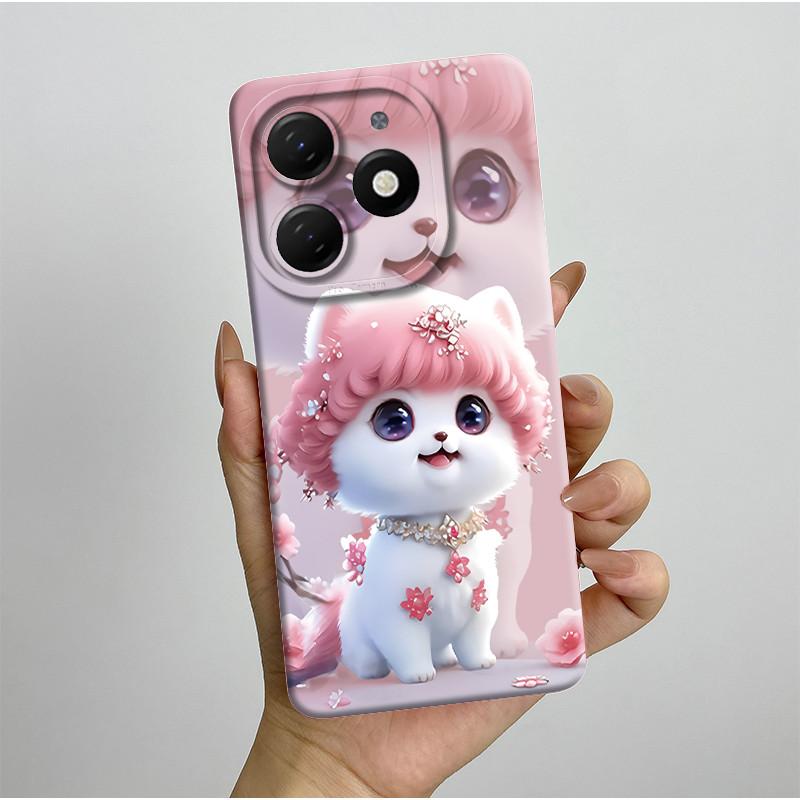 Für tecno Spark go 2024 BG6 Hülle Fundas Schöne Blumen Mattes Flüssigsilikon Schutzhülle Für Tecno SparkGO 2024 Handyhüllen