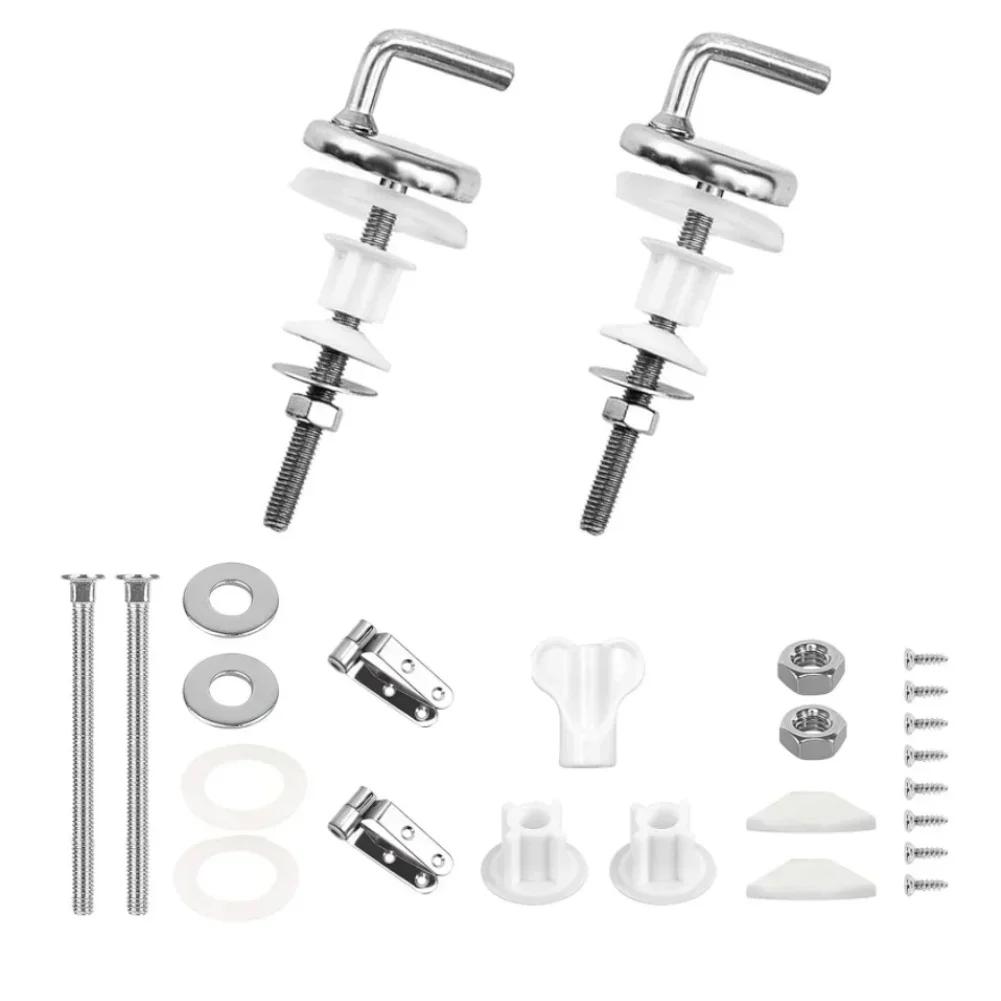 Stainless Steel Toilet Seat Hinges Replacement Parts Attachment Set for Reliable and Stable Fit Compatible with of Toilet Seats