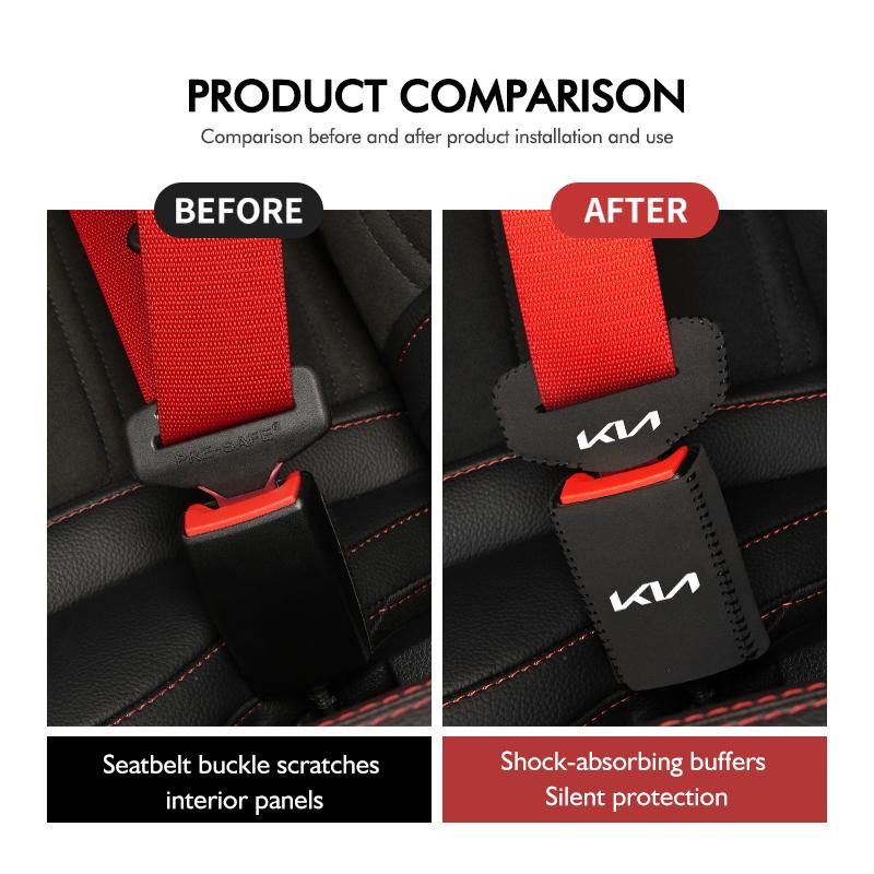 Suede Car Seat Belt Buckle Clip Protective Anti-Scratch Cover For KIA K5 K2 Optima Soul Spectra Niro Cadenza Sephia Carens yzck10