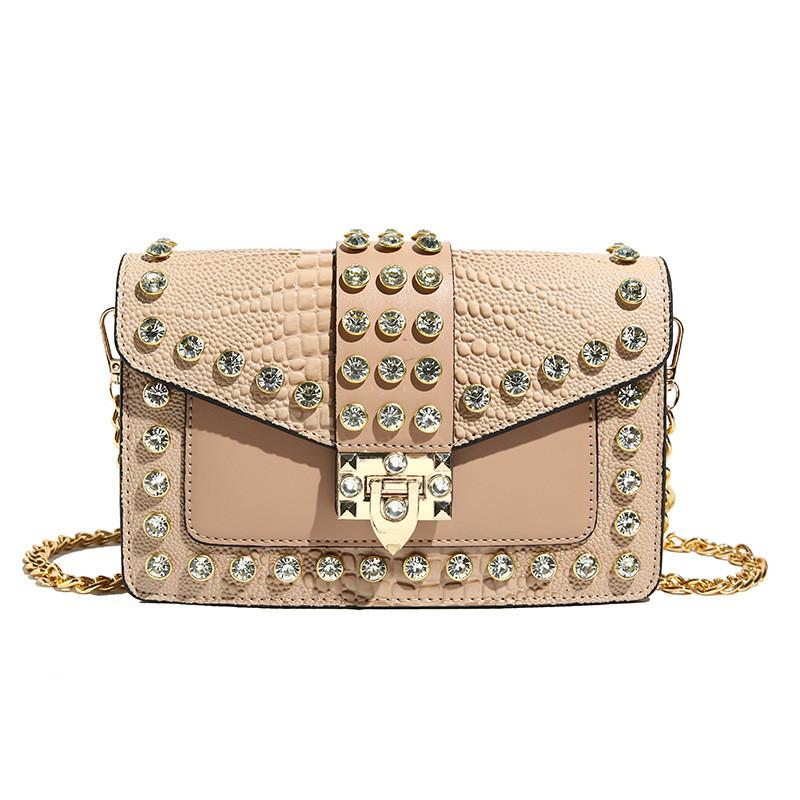 Ielgy Crocodile Pattern Small Square Bag High-End Sense One-Shoulder All-Match Cross-Body Bag