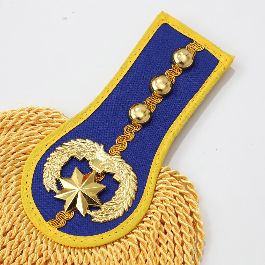 1 Pair Drum Horn Band Epaulets - Tassel Fringe Chain Shoulder Badge Applique for Uniform Costume & Performance