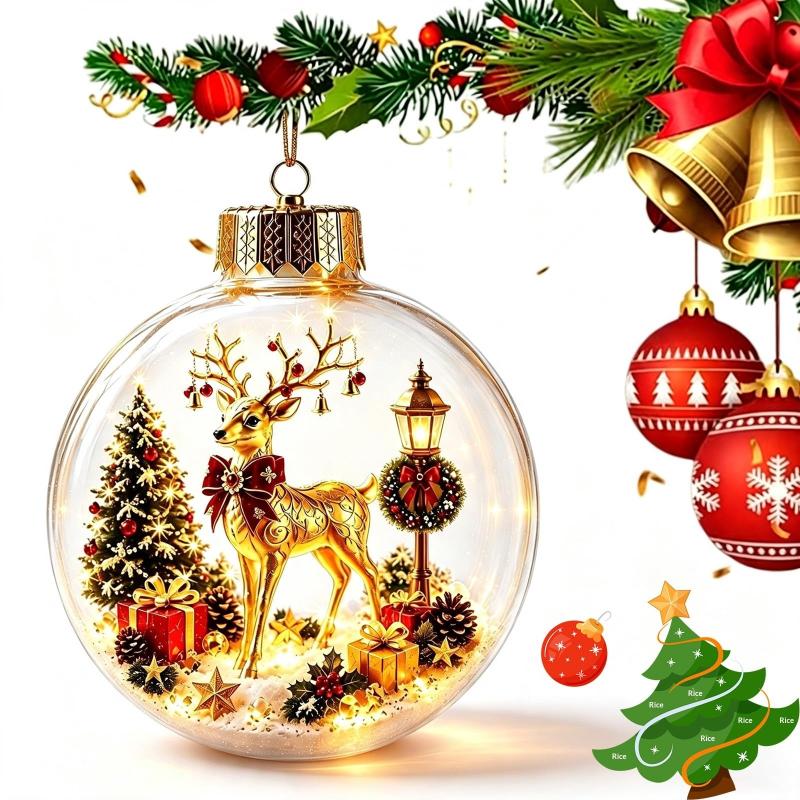 Addobbo Luminoso per la Storia di Natale - Addobbo Diorama Luminoso di Natale, Mini Scena Illuminata con Luce LED Calda, Mini Luminoso