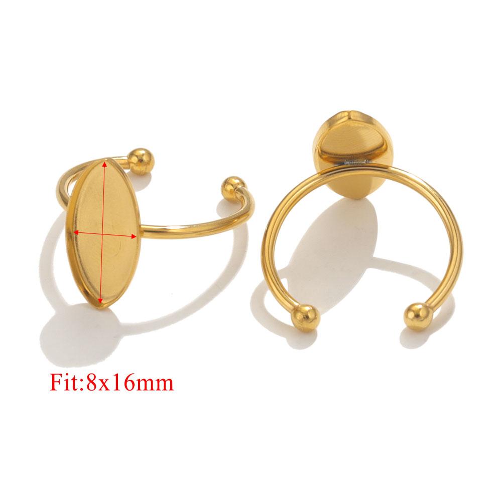 10 Stück Verstellbare Edelstahl Offene Ringfassungen Leere Basis Fassung Cabochon Ringe Für Schmuckherstellung DIY Fingerring Leere