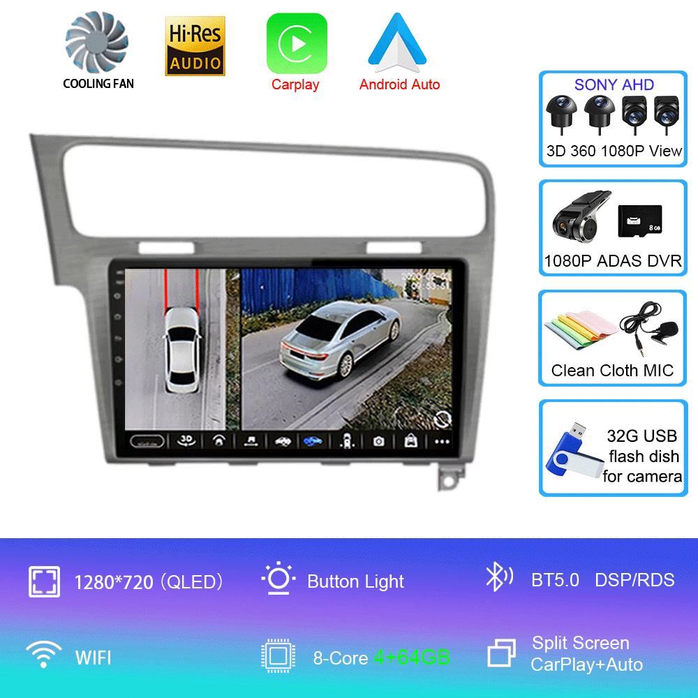 Car Radio Android 14 For Volkswagen VW Golf 7 MK7 GTI 2013-2020 Carplay HD Multimedia Auto Qualcomm GPS Stereo Video Player 2din