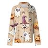 Damen Hemd Bluse Halloween Print Knopf Langarm Lässig Basic Hemdkragen Regulär Top