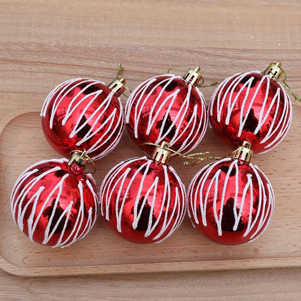 6pcs Cartoon Electroplated Christmas Hanging Balls 6cm Merry Christmas Tree Decor  Children Gifts