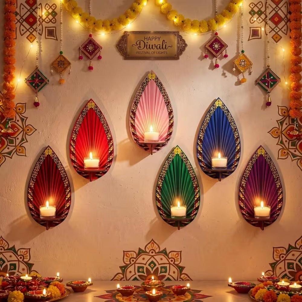 Wooden Wall Mounted Shelf Star Wall Display Stand Tealight Sconce Wall Storage Rack Festival