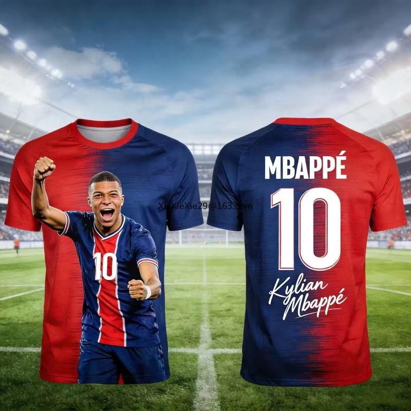 New Popular Fan Version # 10 Football Jersey AI Adult Children Summer Training T-shirt Parent-child Outfit Plus Size Gift