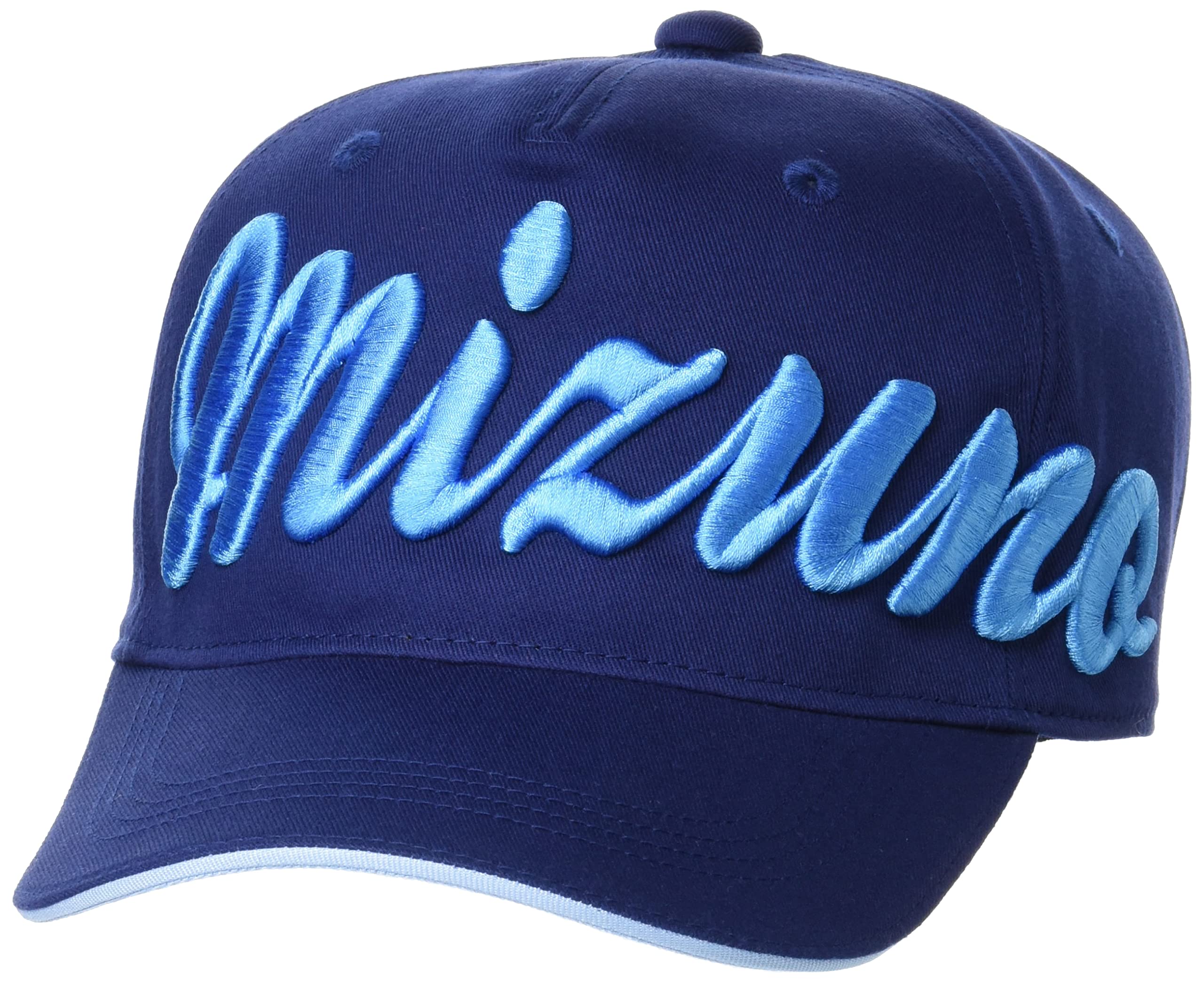 

Mizuno E2MW2002 Flat Brim Golf Cap with Free Size Men s Logo, Navy,