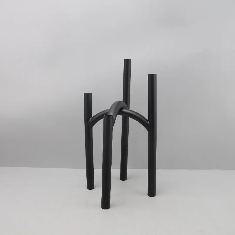 Creative Black Geometric Metal Interwoven Candle Holder Decoration Ornament, Home Living Room Decoration, Candle Holder Holder