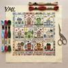 Healing Hobby Gift for Craft Lovers 12-Month Cross Stitch Kit, DIY Four Seasons Embroidery Seasonal Idea Enthusiasts Stamped Stitching Set Beginners,