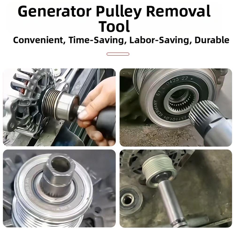 Hexagon Generator Pulley Removal Tool 33 Teeth 19mm Diameter for Alternator Clutch Wheel with Steel Construction