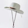 Men Women Outdoor Wide Brim  Straw  Panama Sun Hats Cowgirl Western Cowboy Fishing  Hat with Feather Belt Summer Beach
