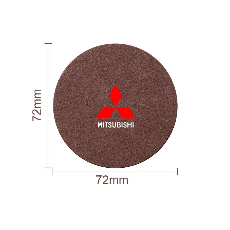 1/2pcs Suede Car Coaster Mat Water Cup Slots Non-Slip Pad for Mitsubishi Outlander Lancer 10 9 L200 Pajero ASX RALLIART Eclipse SR1