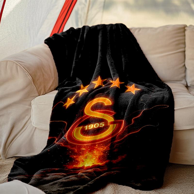 1 szt. Koc Galatasaray SK, Super Przytulny Koc Domowy z Nadrukiem, Ciepło na Cały Rok