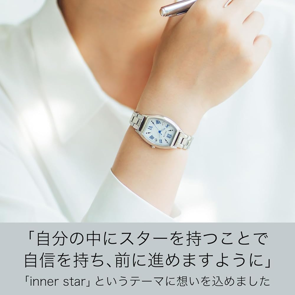 Citizen Wicca Solar Radio Wave Waterproof Watch Silver White Analog Women's Business Simple Gift 38mm