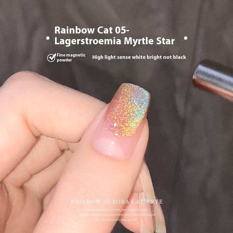 Cat's Eye Nail Polish Glue Burst Colorful Glass Beads Small Light Bulb High Density Spar Nail Polish
