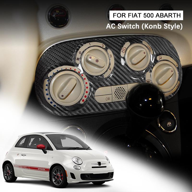 Carbon Fiber AC Switch Frame Sticker for Fiat 500 Interior