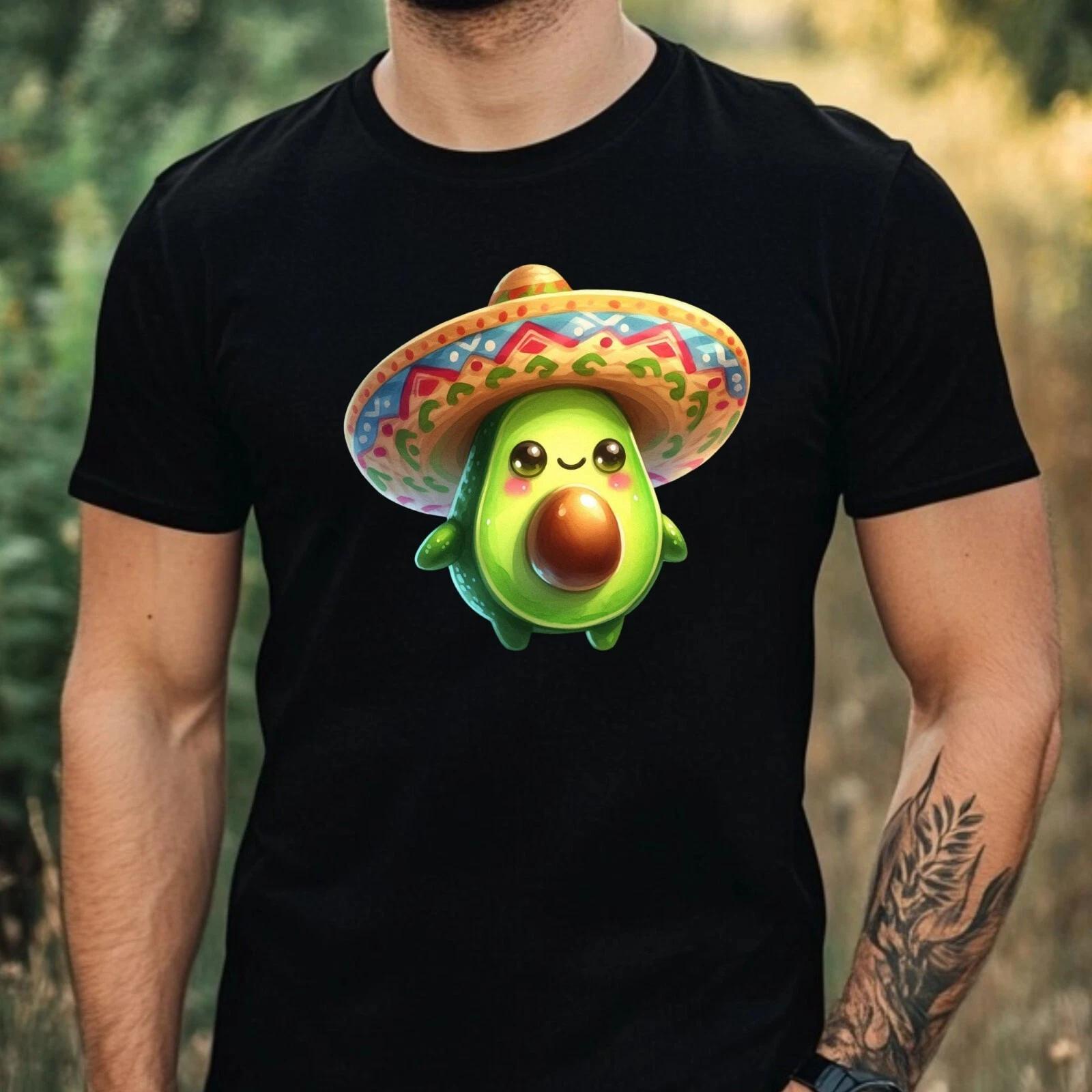 T-Shirt Herren Lustige Avocado Motiv Baumwolle Größe XS bis 5XL L