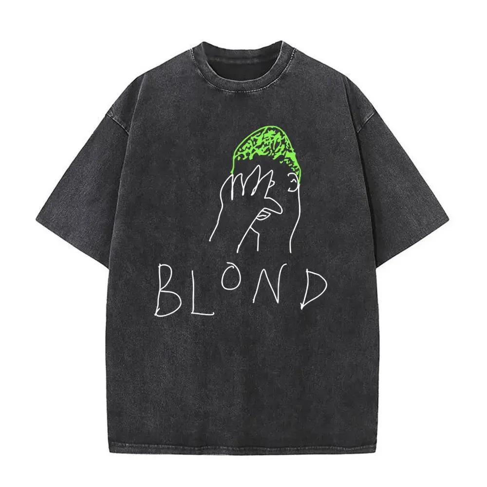 Hot Sale Rapper Frank Blond Poster Print Tshirt Men Women Vintage Washed Cotton Summer Tee Harajuku Fashion Oversize Casual Top