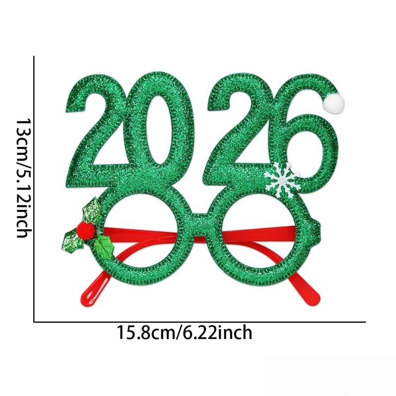 2026 Digital Funny Glasses - Christmas & New Year Creative Eye Wear, Party Decoration Photo Frame for Holiday Gatherings
