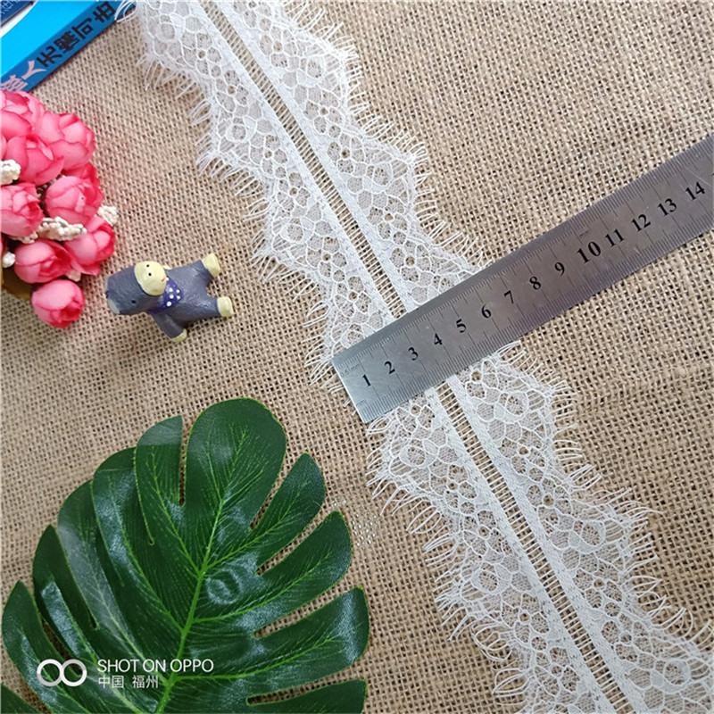 3 Meters/pack Width 8cm White Black Non Elastic Double Edge Lace Trim Eyelash French Lace