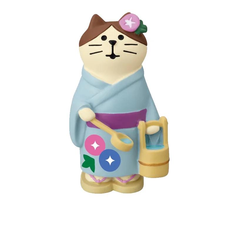 Japanese Cat Groceries Summer Courtyard Morning Glory Tide Play Gifts INS Resin Crafts DIY Small Ornaments Collection Gifts